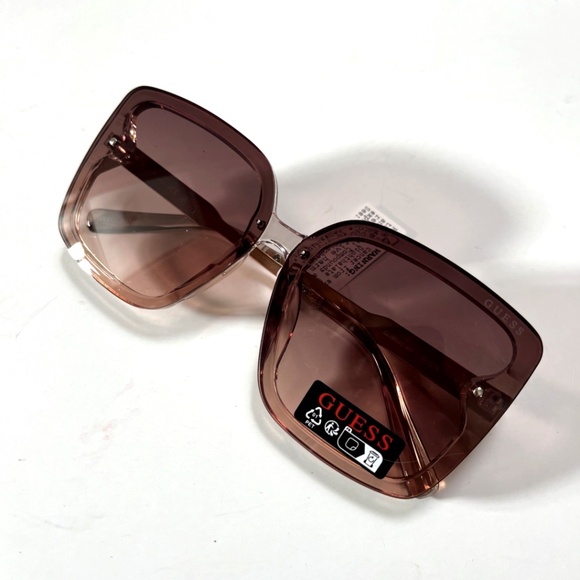 GUESS Oversized Square Sunglasses GO00093 Rimless Acetate Bronze Brown